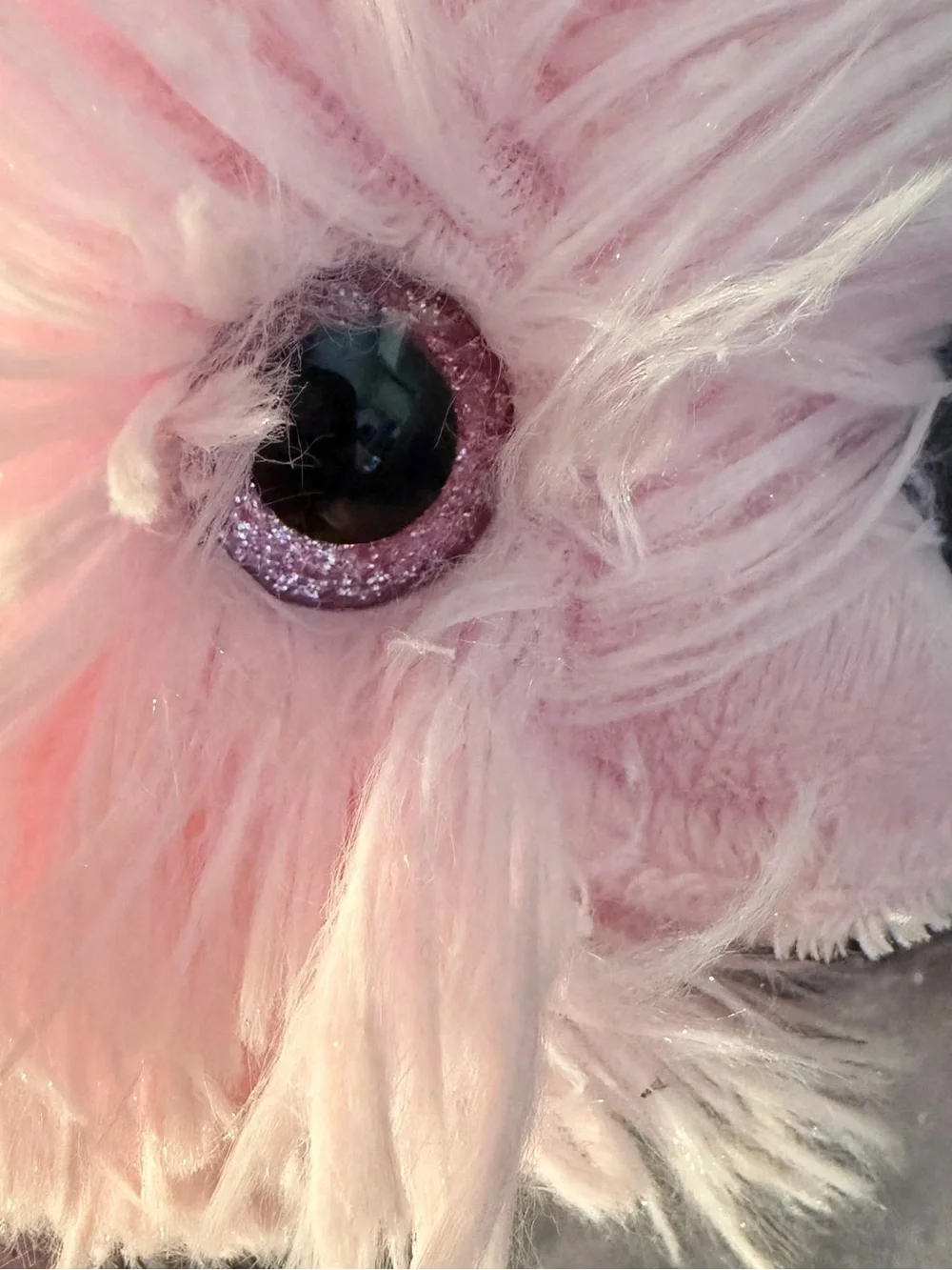 Dan Dee Pink Shaggy Plush - Long Hair Goose Gosling Sparkle Glitter Eyes - 7
